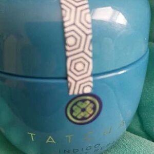 Tatcha Vibrant Blue Jar with Patterned Accent